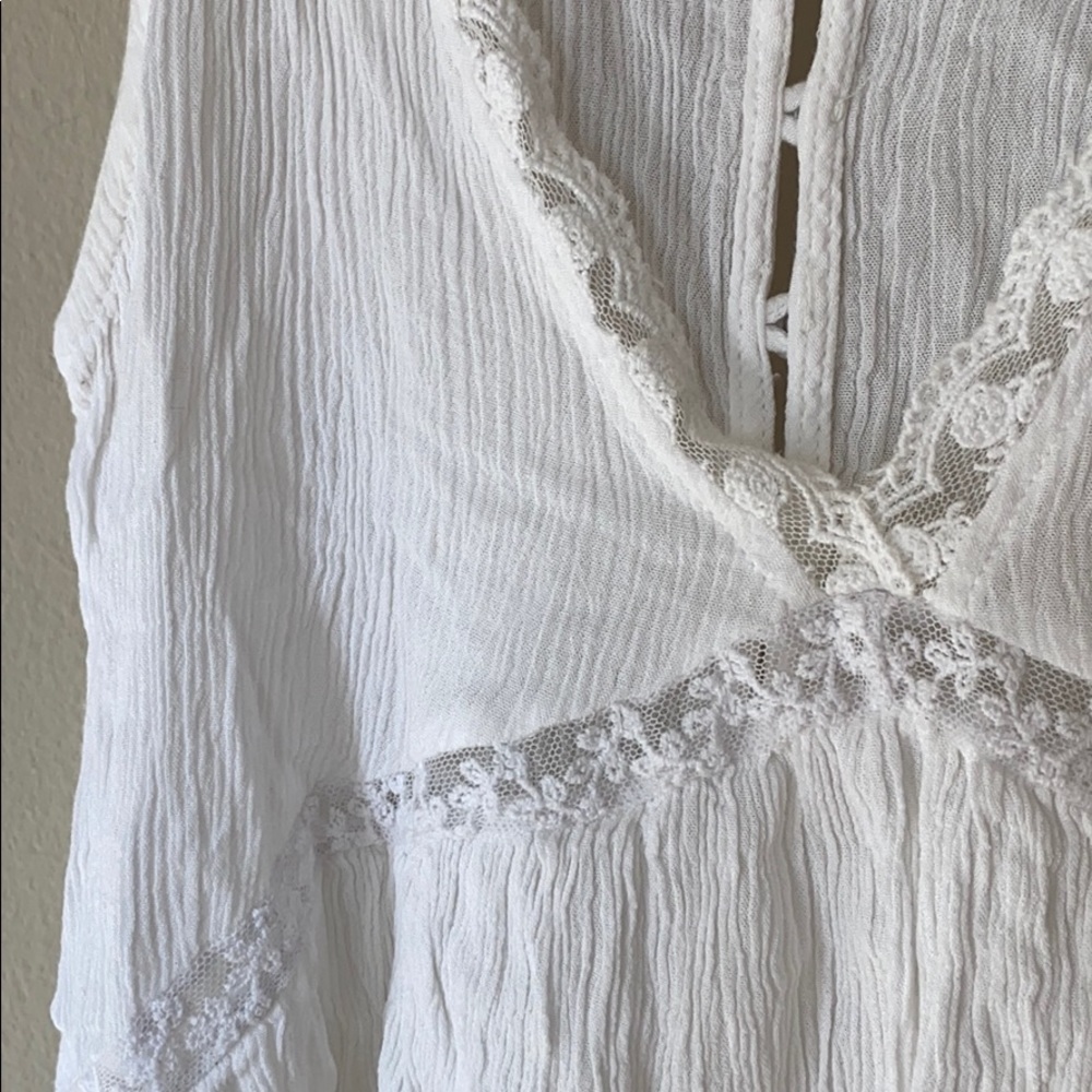 Lacey white drape tank